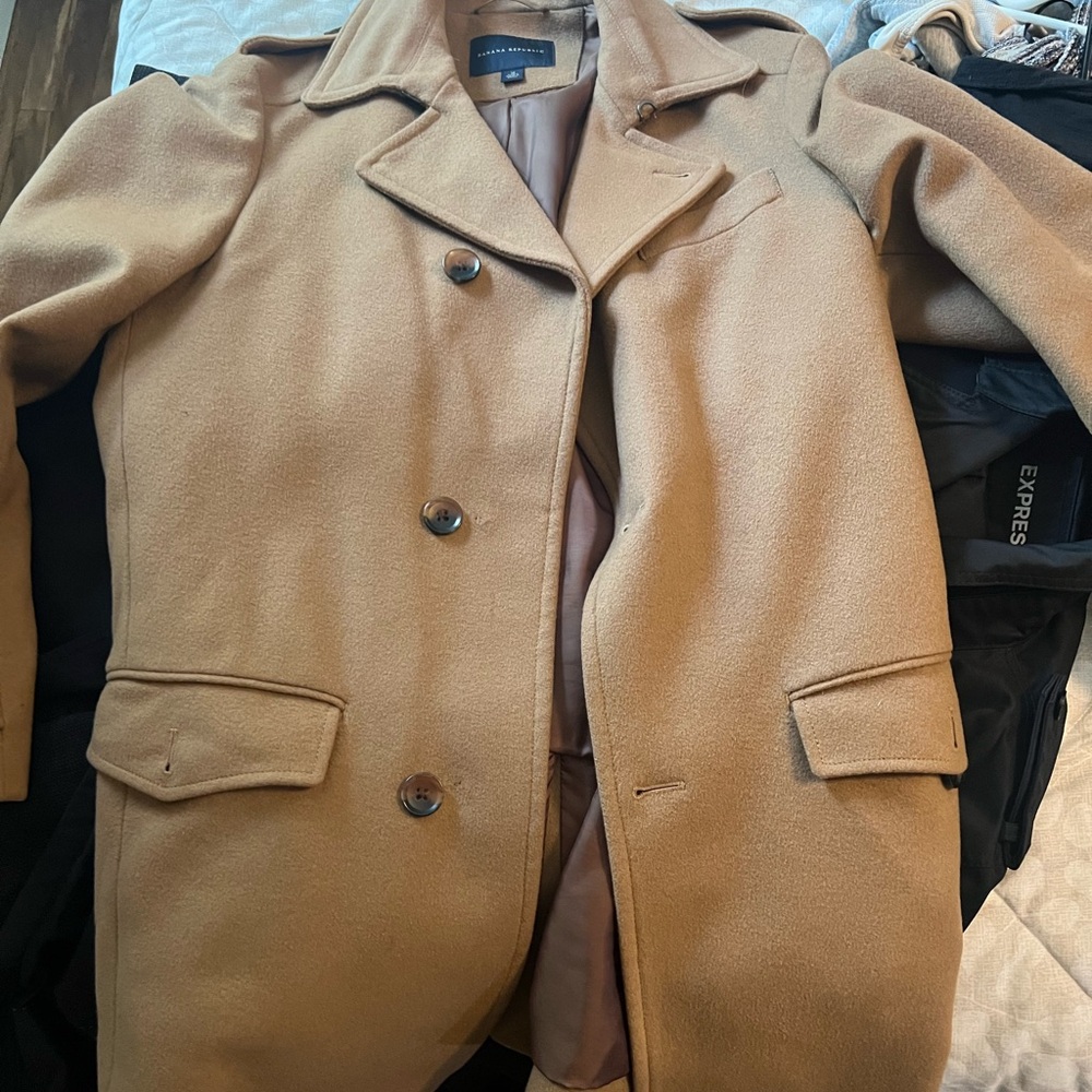 Banana Republic Men's Camel Pea Coat